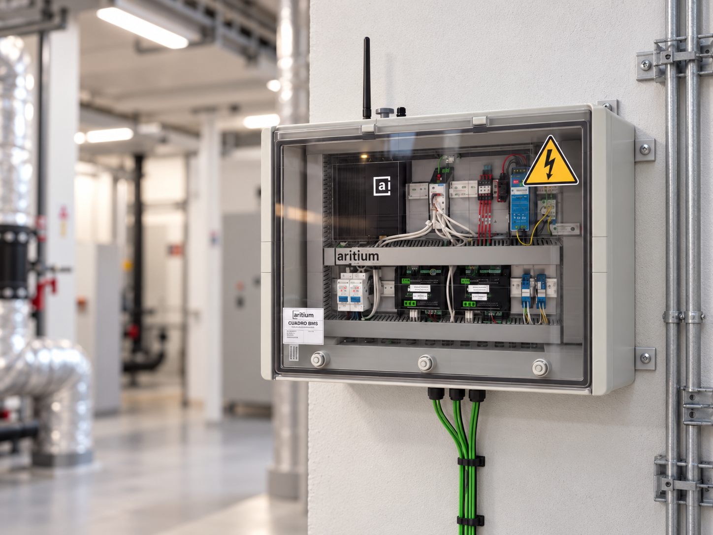 Imagen de Aritium Edge integrado en un cuadro de control industrial